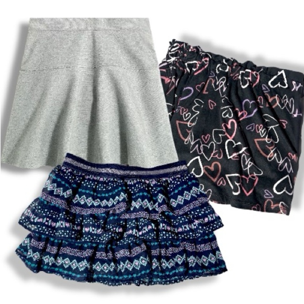 Girls set of 3 Skorts Skirts Shorts Size 6 & 7 Lands End, One Step, Kids Bundle
